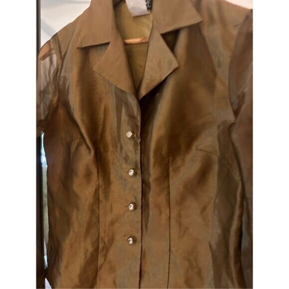 Helene Blake Bronze Shear Top Size Small‎ - Picture 2 of 4